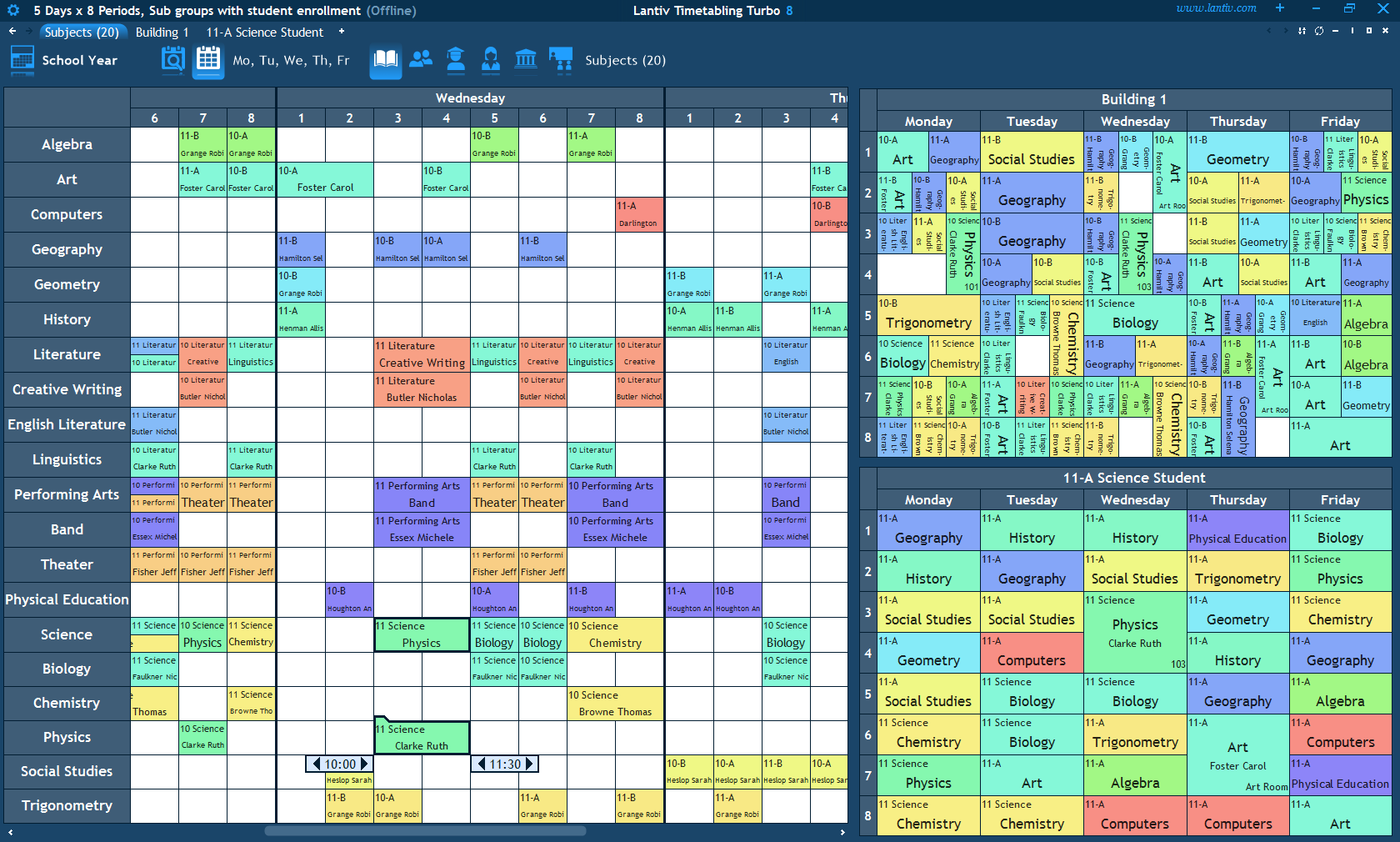 TIMETABLING TURBO 8 School Timetable Software Scheduler 