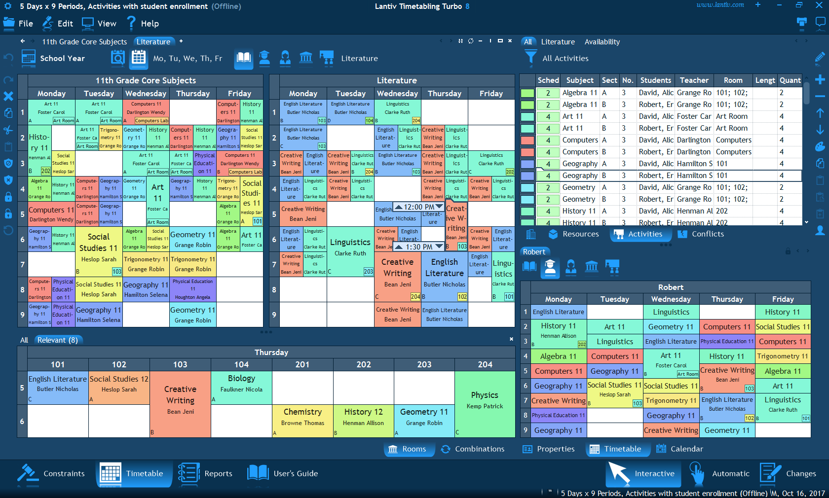 TIMETABLING TURBO 8 School Timetable Software Scheduler 